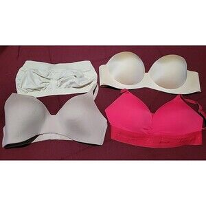 32C Medium Lot Of 4  Bras:  Pink, Hanes, unbranded